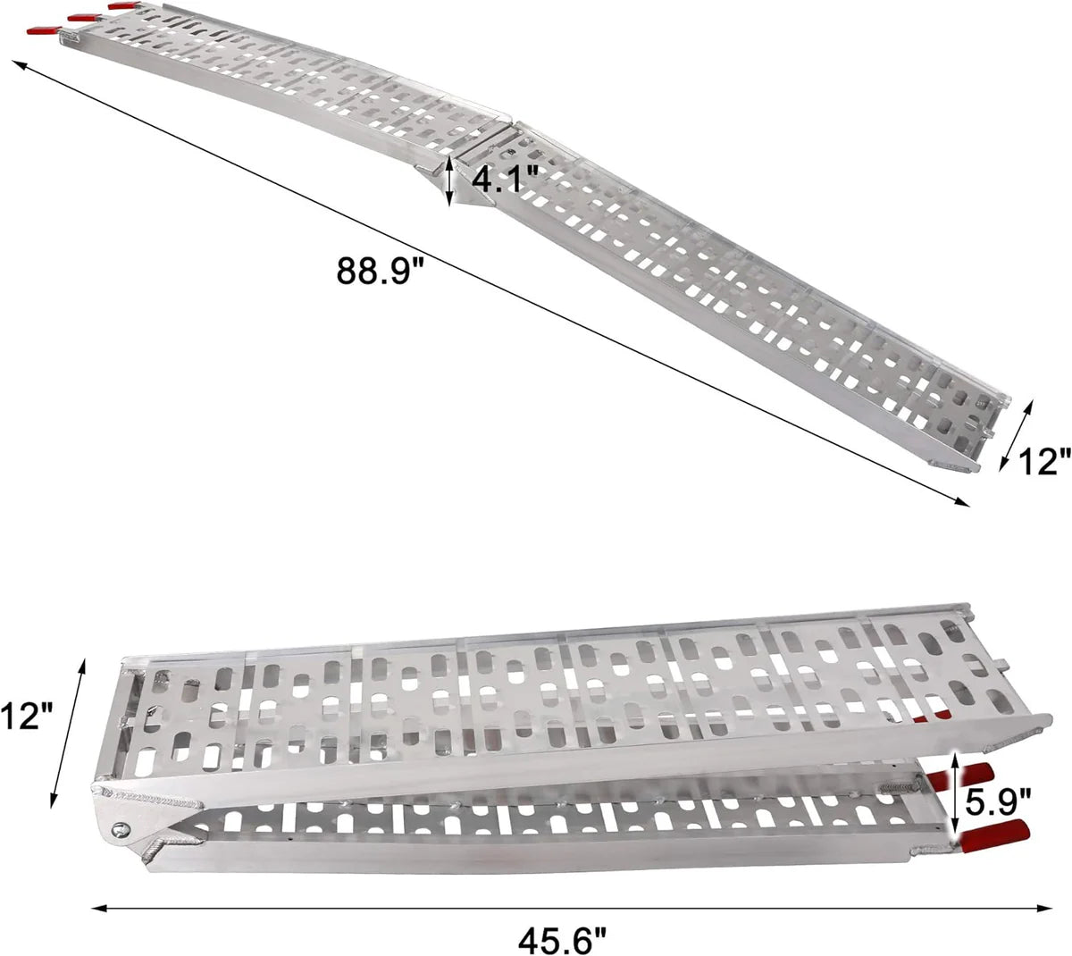 Set of 2 Folding Loading Ramp 7.4ft with 1500lbs Capacity Aluminum Truck Ramp