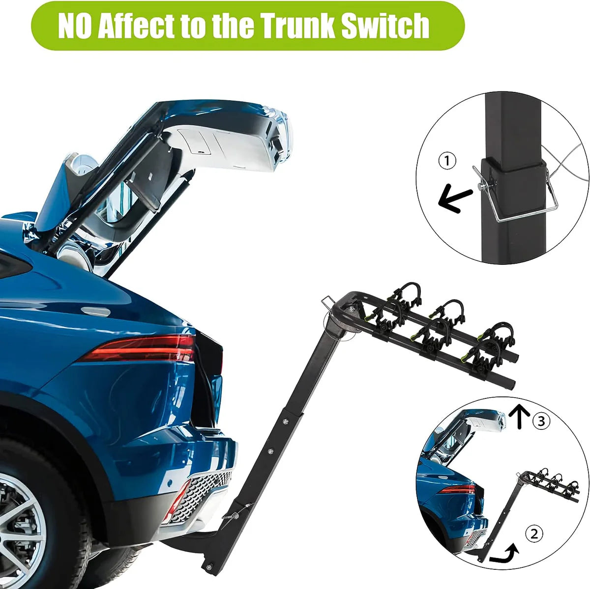 Hitch Bike Rack for 3 Bikes Foldable Bicycle Carrier for Car with 2  Hitch Receiver
