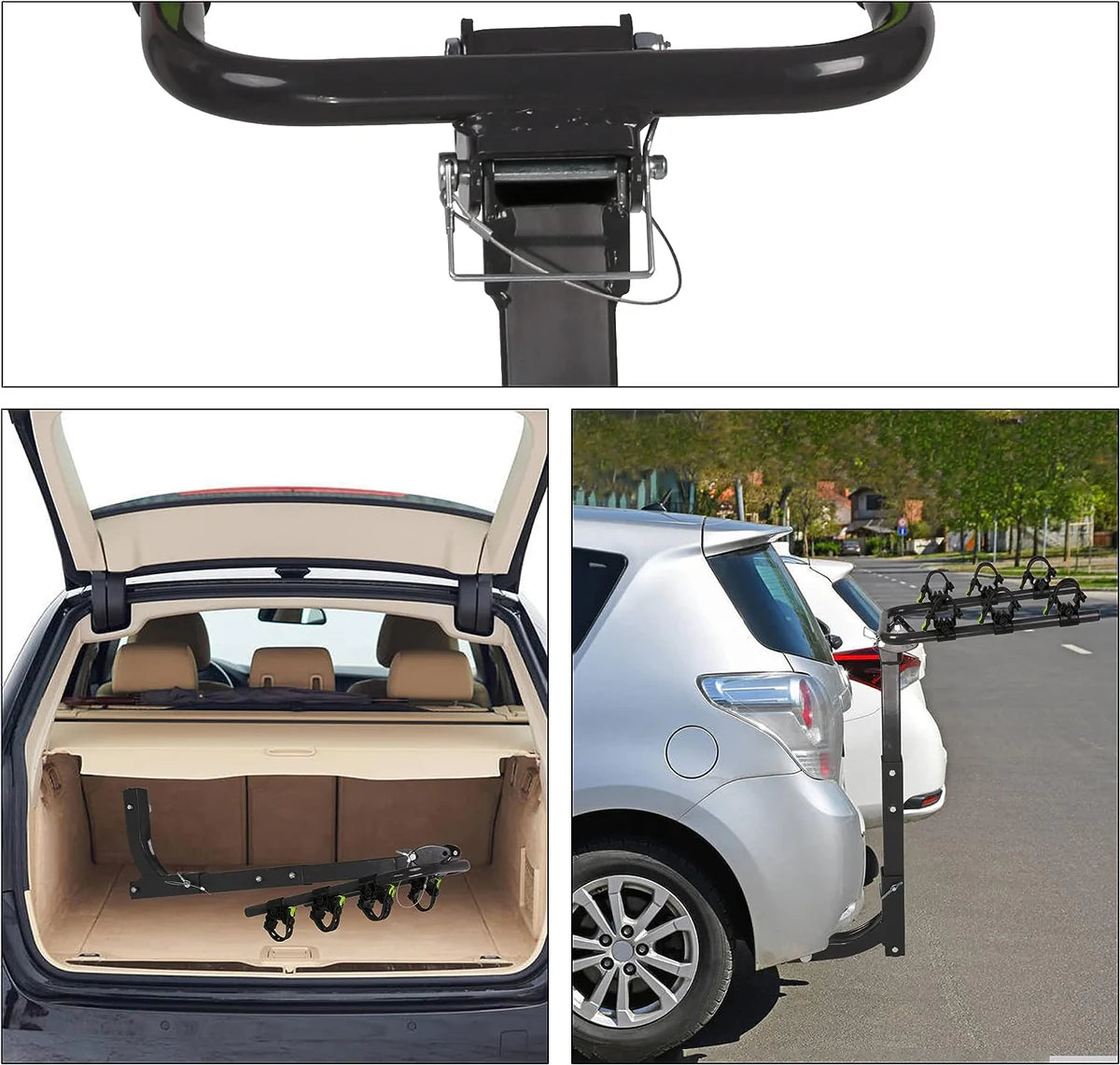 Hitch Bike Rack for 3 Bikes Foldable Bicycle Carrier for Car with 2  Hitch Receiver