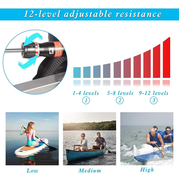 Hydraulic Rowing Machine Full Body Stamina Exercise Power with 12 Levels Adjustable Resistance | karmasfar.us